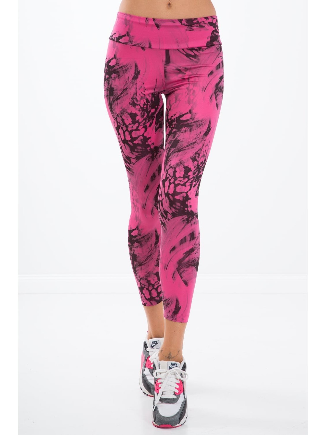 Rosa Leggings mit schwarzen Mustern H0060 – Online-Shop – Boutique